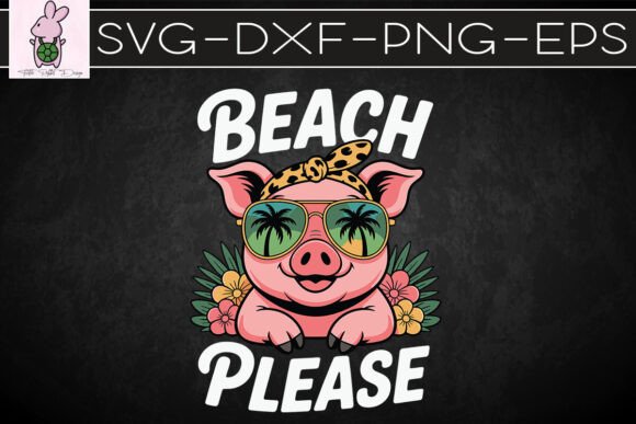 Beach Please Pig Leopard Summer SVG: Graphics for Crafts & Branding