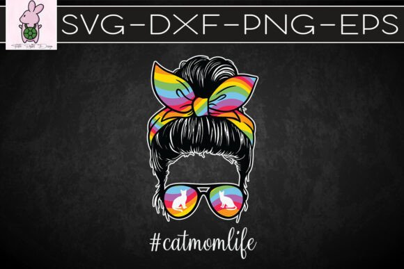 Cat Mom Life Messy Bun Rainbow SVG: First Look & Stitch Test