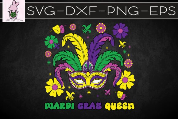 Floral Mardi Gras Queen SVG for Crafts & Graphics