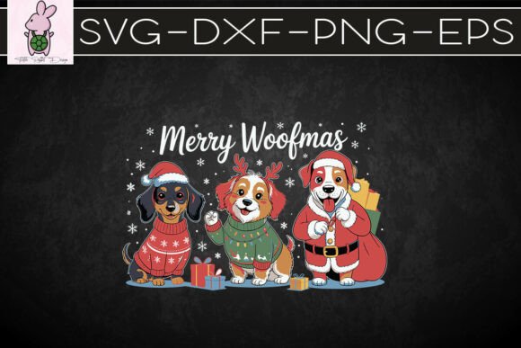 Merry Woofmas Festive Dogs: SVG Graphics for Print Templates