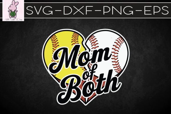 Mom of Both Heart Love Sports Mama SVG: Graphics for Crafts