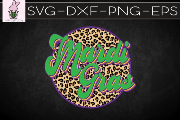 Retro Mardi Gras Leopard SVG for Graphics & Crafts