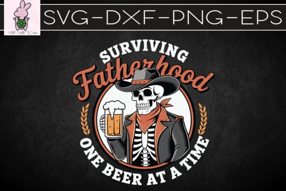 Surviving Fatherhood One Beer Time SVG for Crafts & Graphics